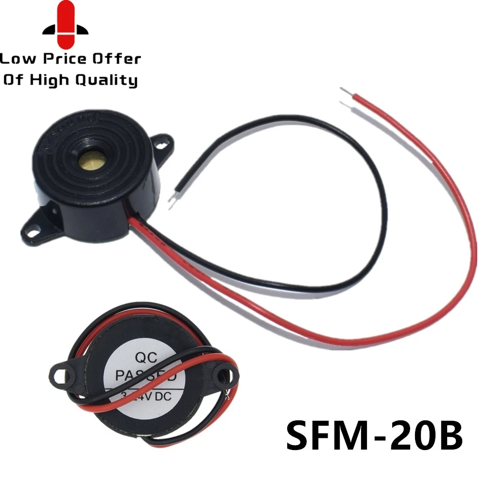 10 шт. SFM-20B DC3-24V прочный 3-24V пьезо электронный звуковой сигнал 95DB непрерывный