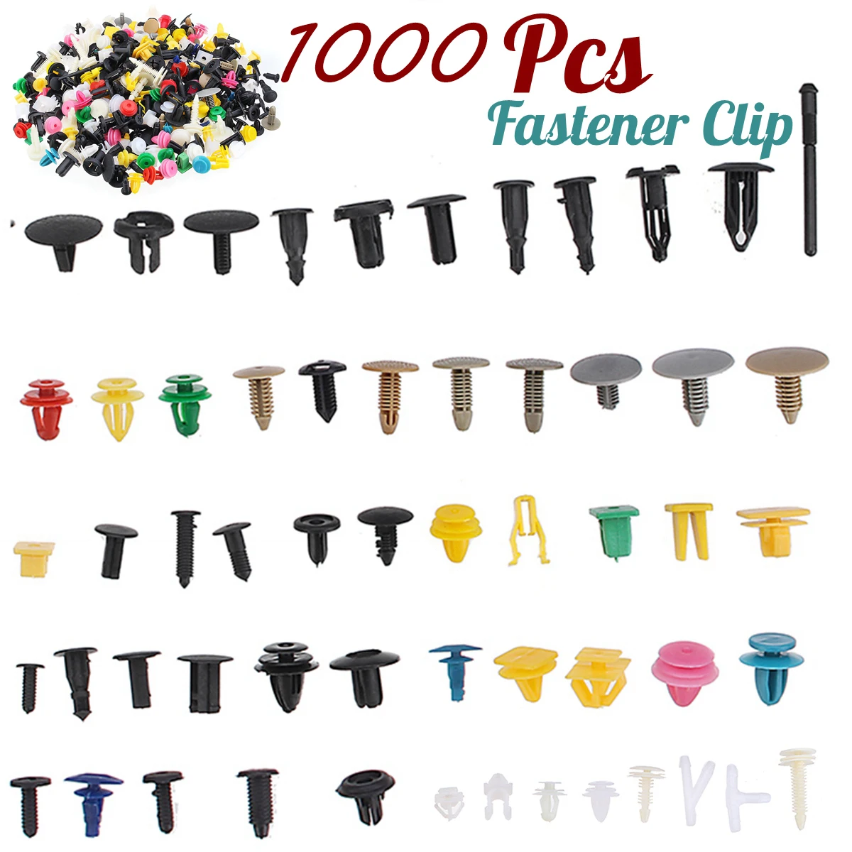 

500x Mixed Fasteners Door Trim Panel Auto Bumper Rivet Car Clips Retainer Push Engine Cover for Fender Fastener Clips Universal