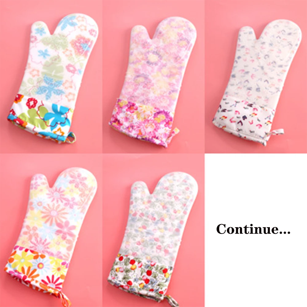 

1 Piece Oven Mitts Heatproof Silicone Cotton long Gloves Cooking Baking Microwave Heat Resistant Kitchen Tools Non-slip gloves