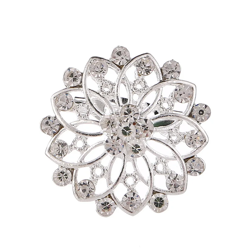 Высококачественная модная новая брошь серебряного цвета в форме цветка