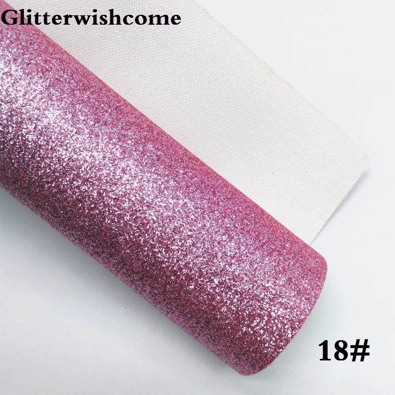 18 Glitterwishcome 21X29 см A4 Размер Vinilo Textil, Vinil Para Lazos, блестящий винил, тонкая блестящая ткань для бантов, GM154A - Цвет: 18