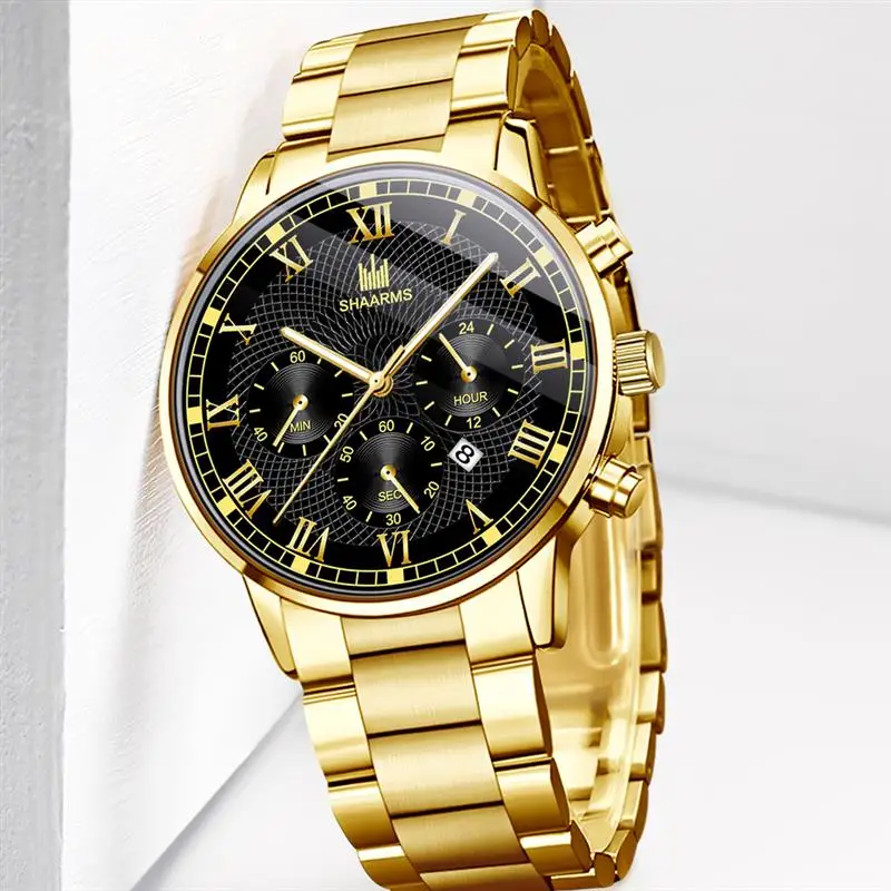 Мужские Роскошные Кварцевые часы в стиле милитари наручные с аналоговым