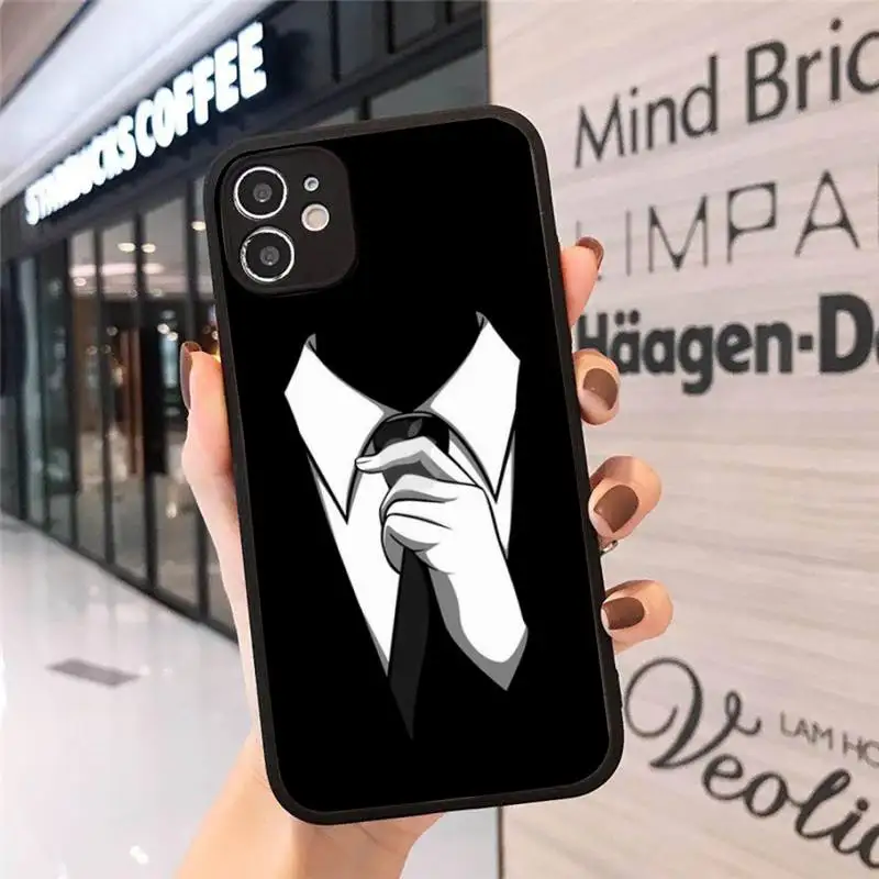 

Suit male lion shirt Phone Case Matte Transparent for iPhone 7 8 11 12 s mini pro X XS XR MAX Plus cover funda