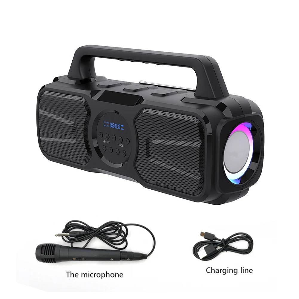 

-compatible 5.0 Outdoor Wireless Speaker Stereo Aux Subwoofer NFC Solar 40W Portable Loud FM Radio Deep Bass TF Home
