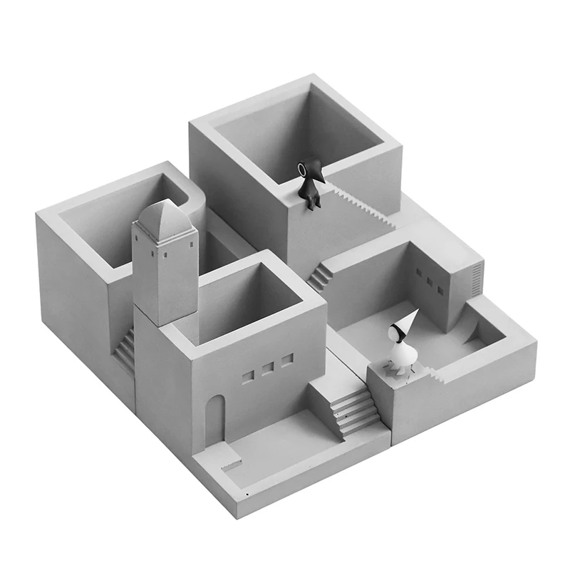 Tanie Beton Mikro-budynek Cement Pulpit Przechowywanie Kreatywny Pojemnik Do Przechowywania Pomnik Dolina Otaczający Budynek Obsadka Do Pióra