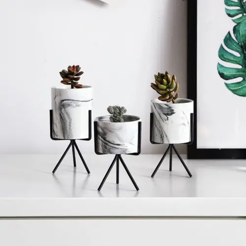 Металлический Керамика ящик для комнатных растений и железная стойка сада