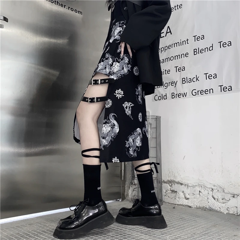 

Ins Korean Clothes Black Streetwear Ulzzang Cool Women's Clothing Asymmetric Hipster Fashion Brand Ladies Skirts Autumn Style