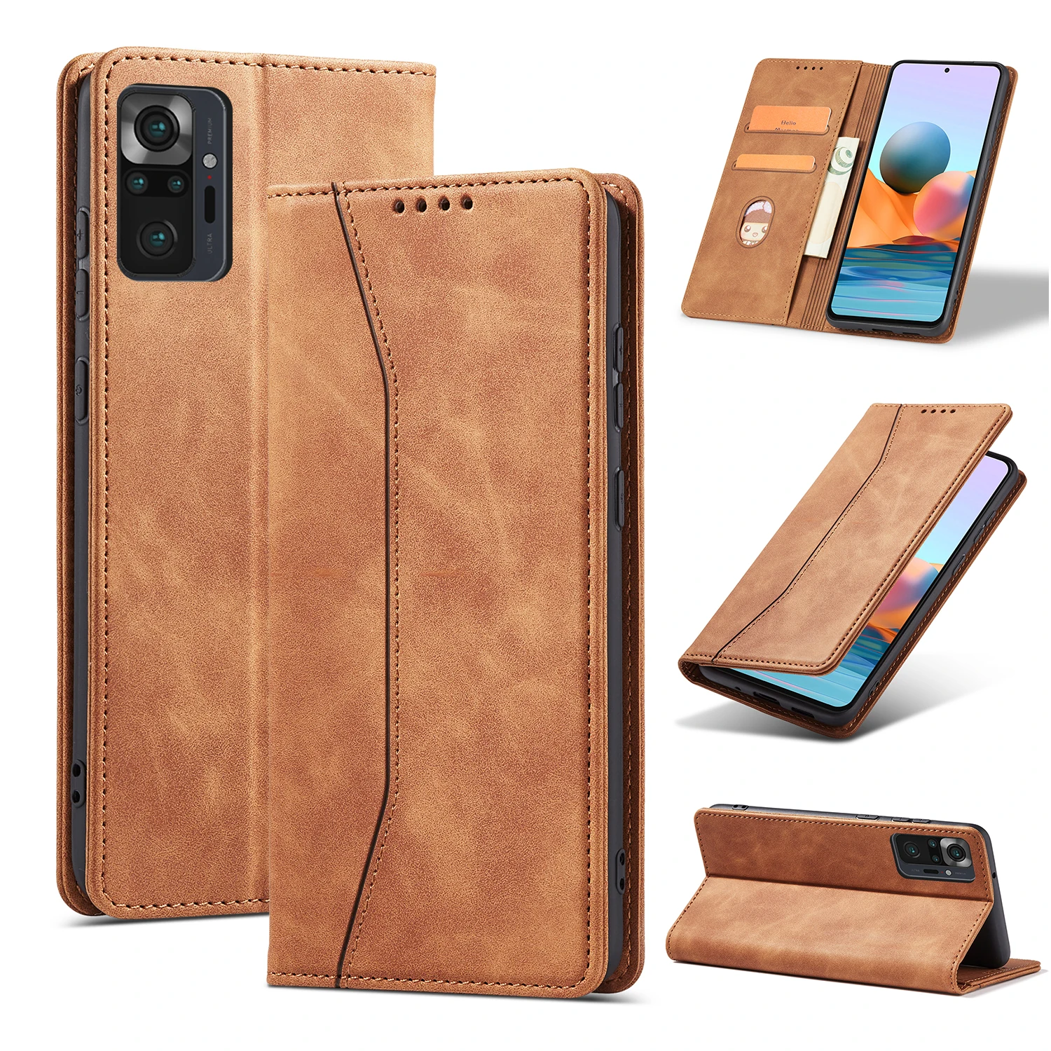 

Leather Flip Case for Redmi Note11 Pro Note10 Note10 Pro Note9 Pro Luxury Wallet Cards Stand Phone Bags Cover