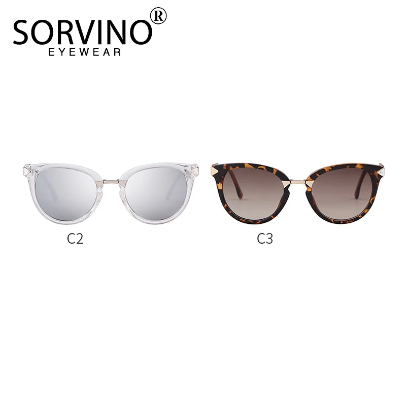 SORVINO винтажные женские роскошные зеркальные солнцезащитные очки кошачий глаз