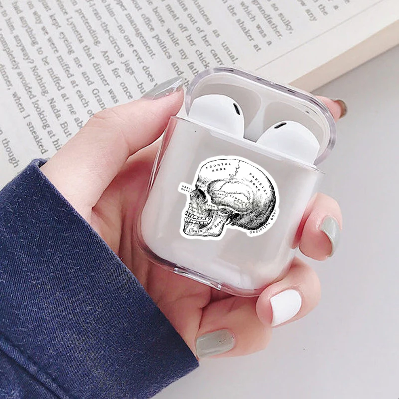 

Винтажный чехол с анатомическим медицинским черепом для Apple Airpods 1/2, защитный чехол для наушников Airpods, чехол с зарядным боксом