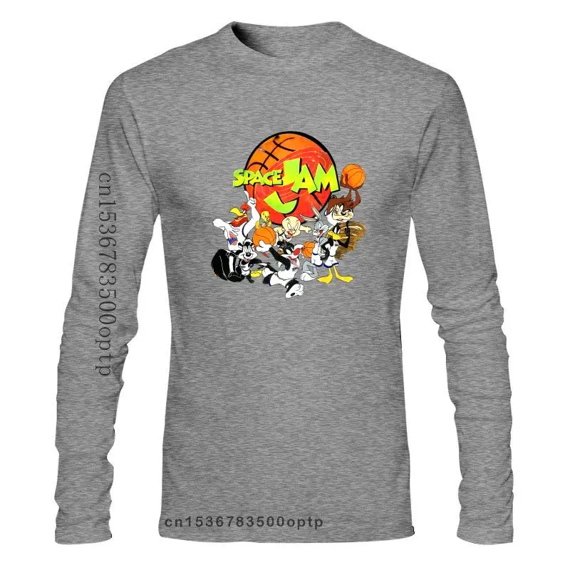 

Mens Space Jam Navy Blue Long Sleeve Shirt Size 2Xl Breathable Tops Tee Shirt