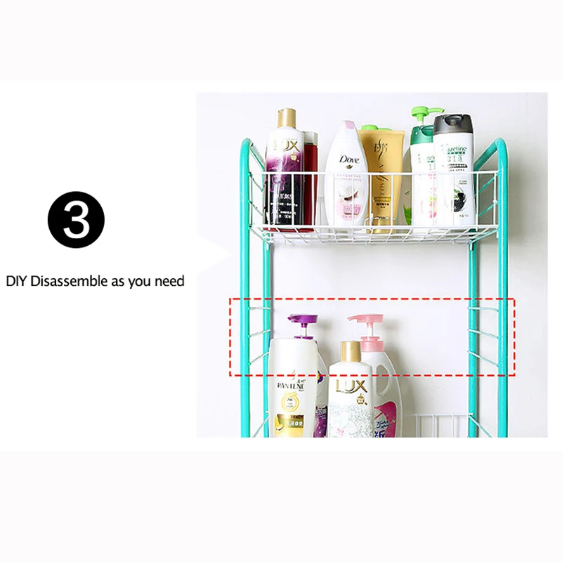 Multifunction Kitchen Shelf Organizer Shelves For Foods Metal 3 Tiers White Storage Rack Bathroom Spice |