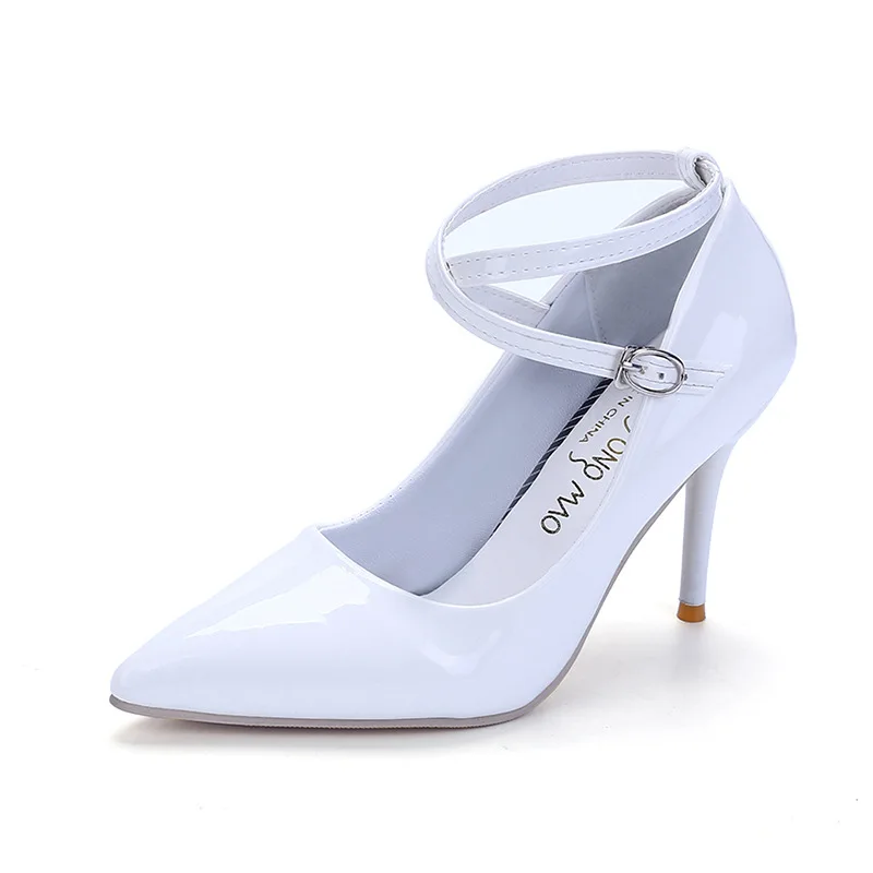

Autumn new pointed high heeled shoes shallow mouth thin heel wedding shoes ankle strap single shoes women's night club women's