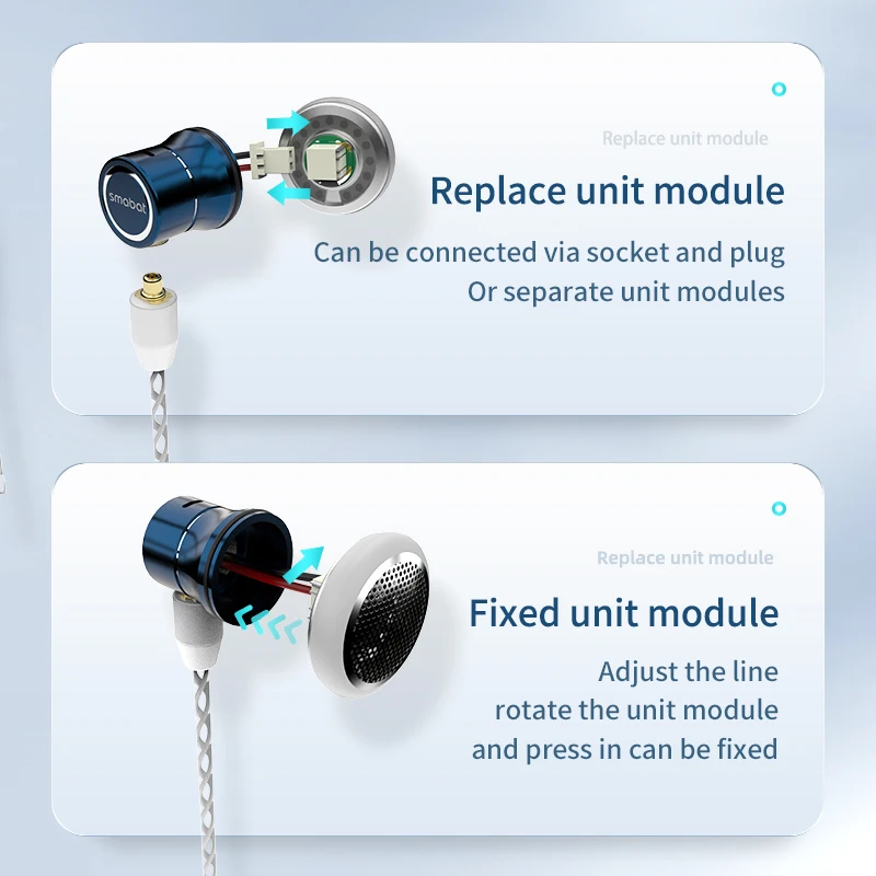 

Smabat M0 15.4mm Titanium Coating HIFI In Ear Earphones 3D Printing Technology Headphones with MMCX Connector Smabat ST10s