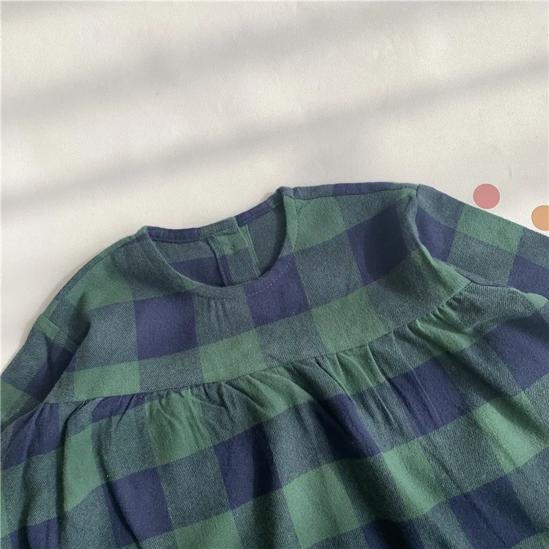 

2021 New Fshion Baby Girls Cotton Plaid Dress Children Spring Casual Clothing Mid Length Cute, #9352