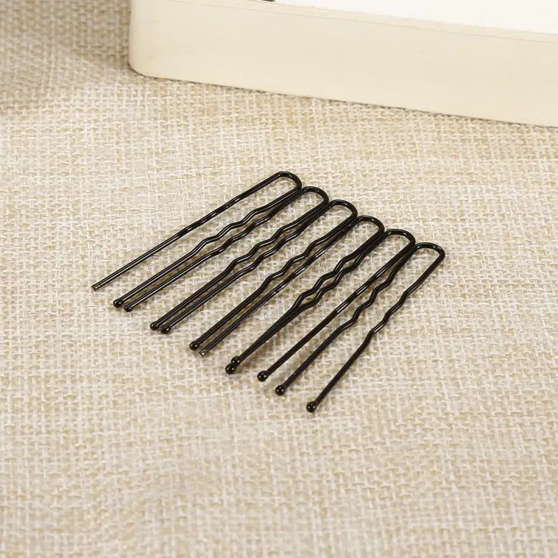 50 шт./компл. черные модные U-образные шпильки для волос вьющиеся волнистые заколки
