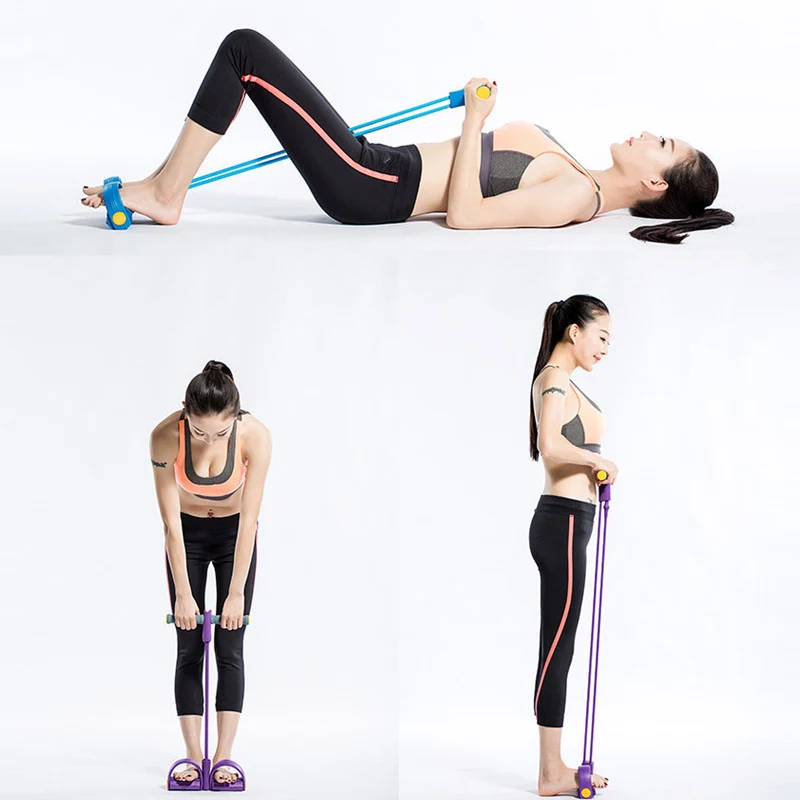 4 эластичные тяговые ленты для педалей домашний спортивный тренажер тренировок