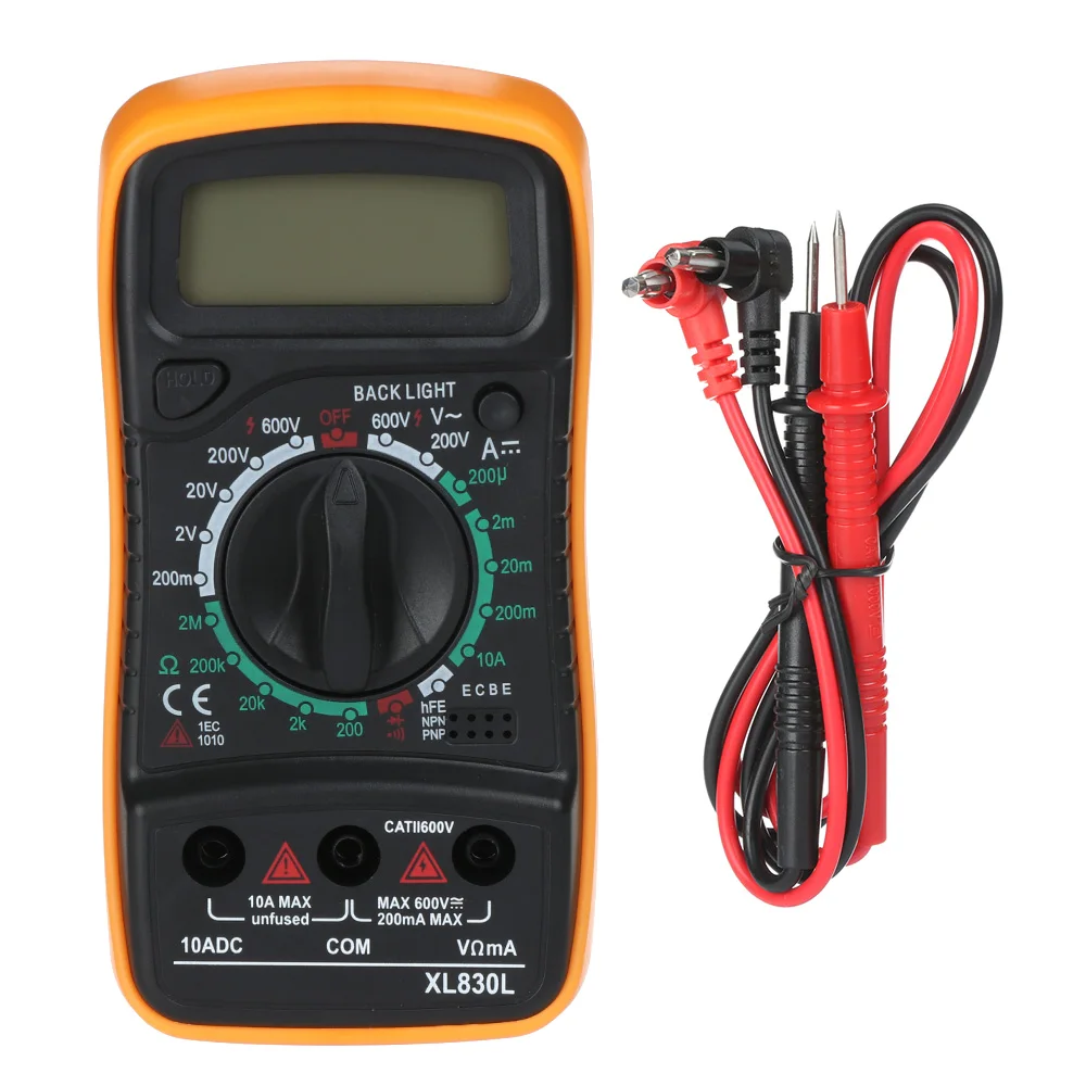 Handheld Multifunction XL830L LCD Digital Multimeter Voltmeter Ammeter Buzzer Tester AC DC OHM Current Circuit Electrical Tool |