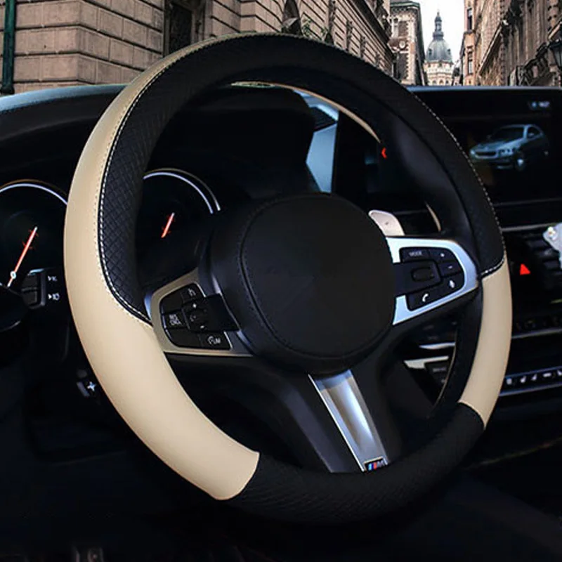 Чехол рулевого колеса автомобиля из искусственной кожи чехлы на руль для Bmw Audi