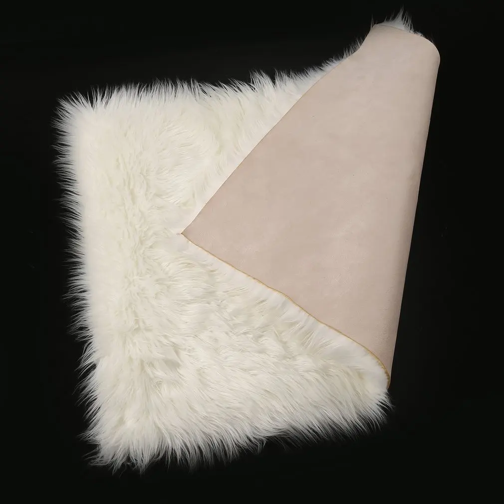 Мягкий Прямоугольный Коврик Из искусственной овечьей кожи 3 размера пушистый