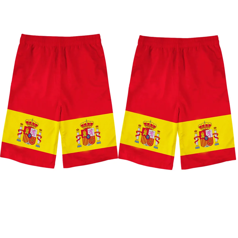 

SPAIN male youth custom made name number esp beach shorts nation flag es spanish country college print photo casual shorts