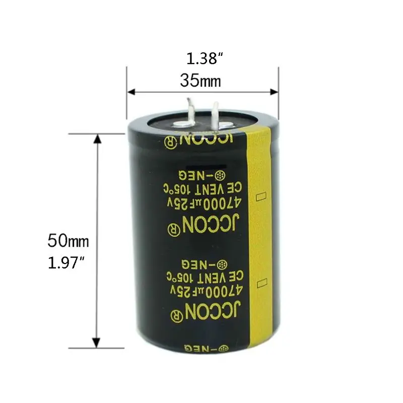 25V 47000uF Aluminum Electrolytic Capacitor 35x50mm High Frequency Low ESR Impedance 20% Tolerance Through Hole Ultracapacitor | Бытовая