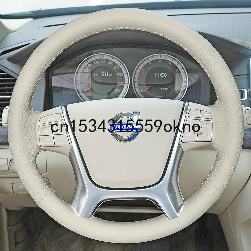 DIY Sew Customized Steering Wheel Cover For Volvo XC60 XC70 S80L S60L S80 Car Accessories