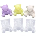 Геометрическая искусственная милая медведь, сделай сам, мастика, зеркальная форма, сделай сам, рукоделие, ювелирные изделия, подвеска, инструмент из эпоксидной смолы