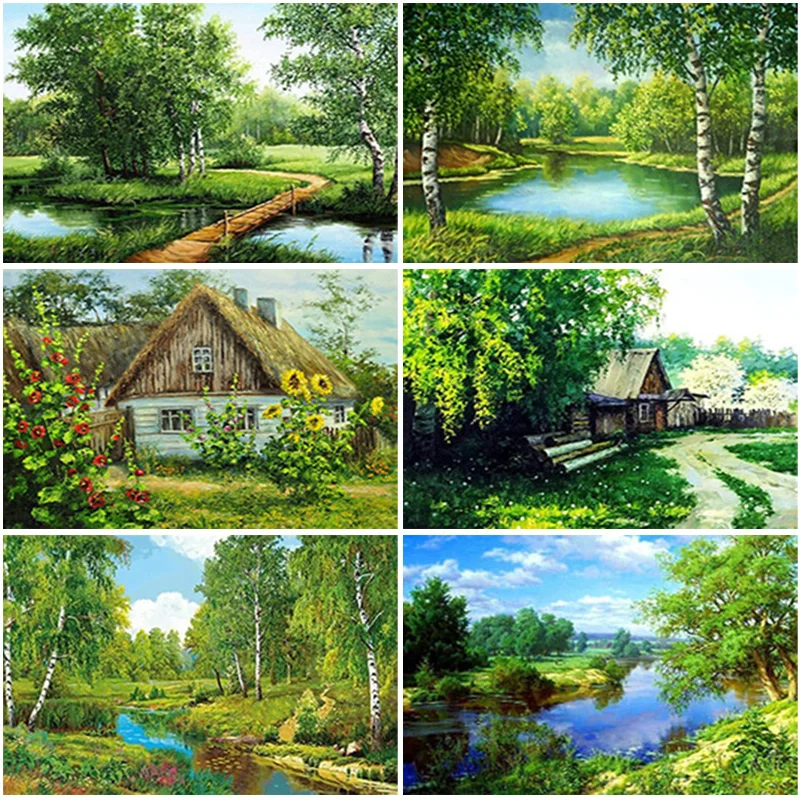 

5D Diamond Painting Full Drill Square Round Scenery Diamond Embroidery Sale Tree Rhinestones Pictures Diamond Mosaic Home Decor