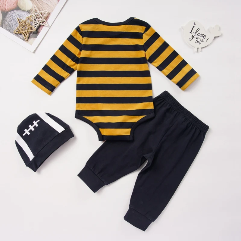 Комплект одежды для малышей из 3 предметов топы с рисунками новорожденных