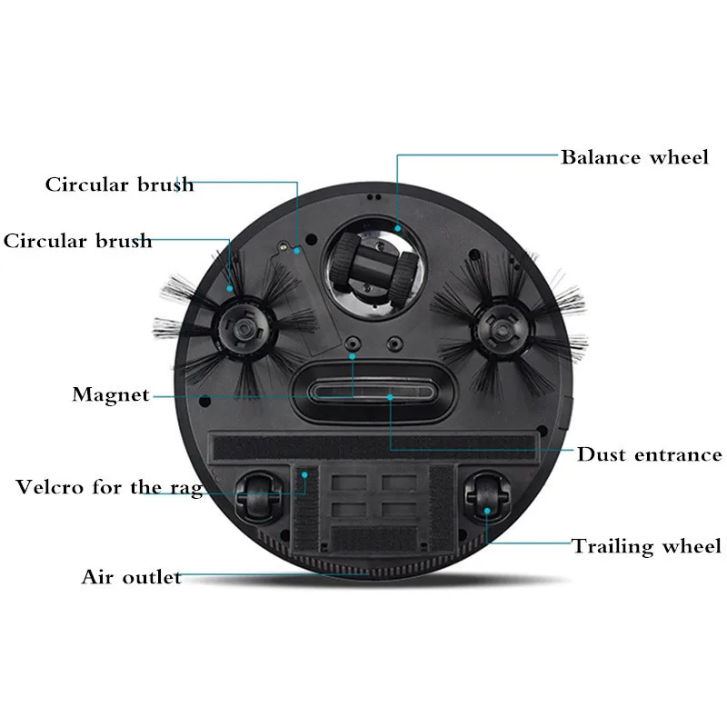 Автоматический умный робот-пылесос с двойным вращением боковые щетки подъемники