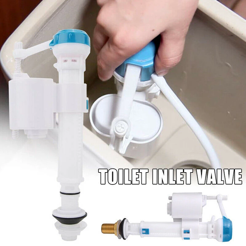 

Adjustable Toilet Inlet Valve Cistern Fittings Bathroom Fixture Replacement Parts 4-point Toilet Tool Flush Push Button Water