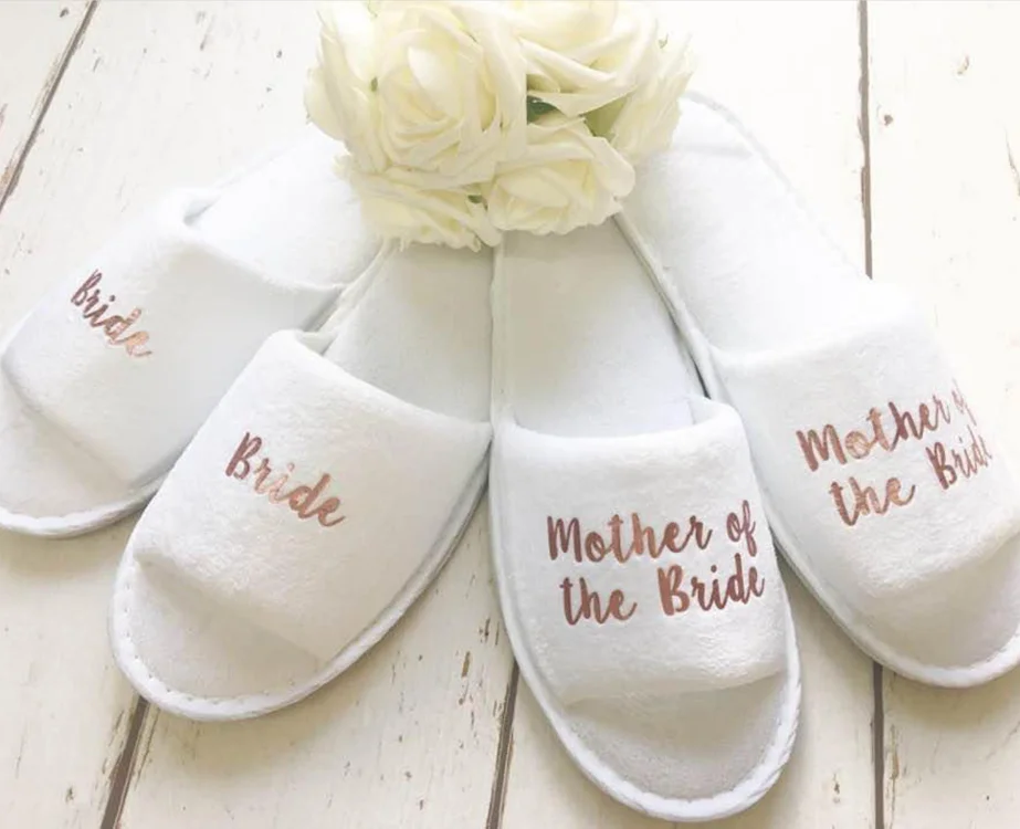 Индивидуальные свадебные тапочки для невесты подарок подружки шлепанцы с