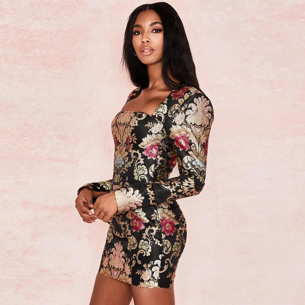 Женское зимнее платье Vestidos винтажное новинка 2020 осенние платья Цветочное с
