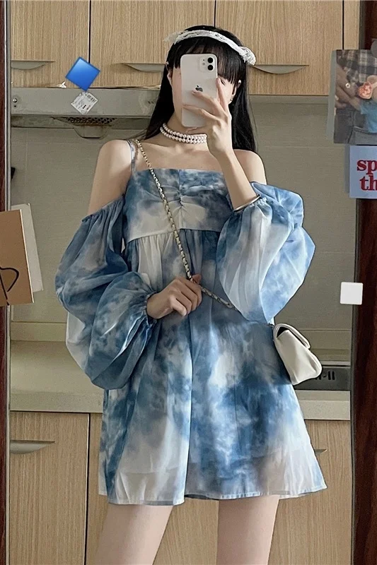 Платье на бретелях летняя Корейская версия 2021 новая модная Праздничная пляжная