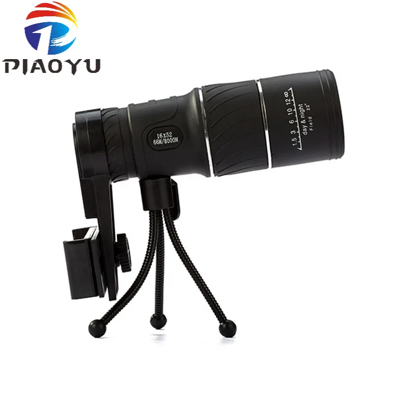 16X52 монокулярный телескоп для Мобильный телефон высокой мощности зеленая пленка