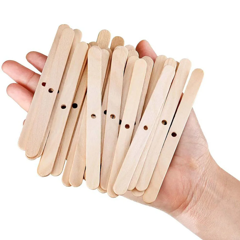 

100Pcs Wooden Candle Wicks Centering Fastening Device Homemade DIY Candles Material Tools Candle Wicks Holders Reusable 4mm Hole