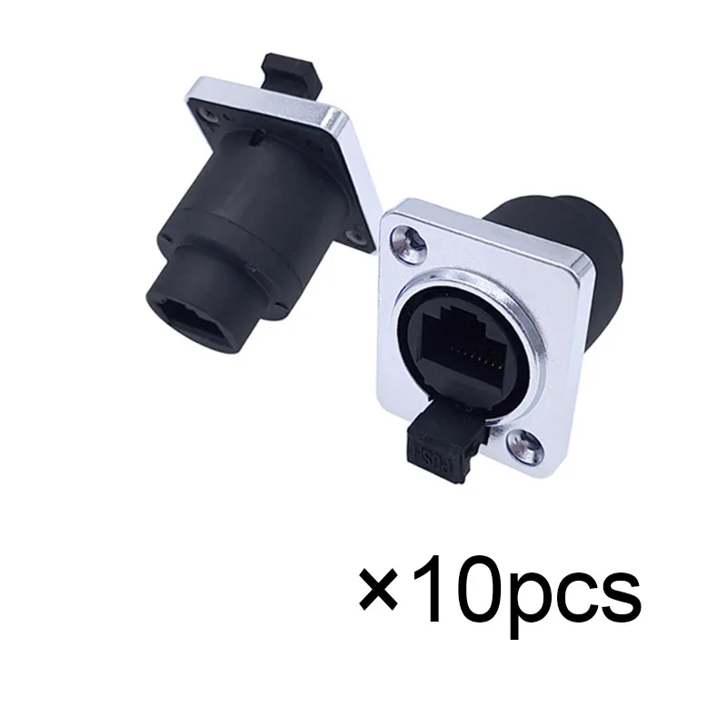 

Водонепроницаемый сетевой разъем RJ45 IP65 с резиновой крышкой, разъем 8p8c D типа для монтажа на панели, разъем Ethernet RJ45