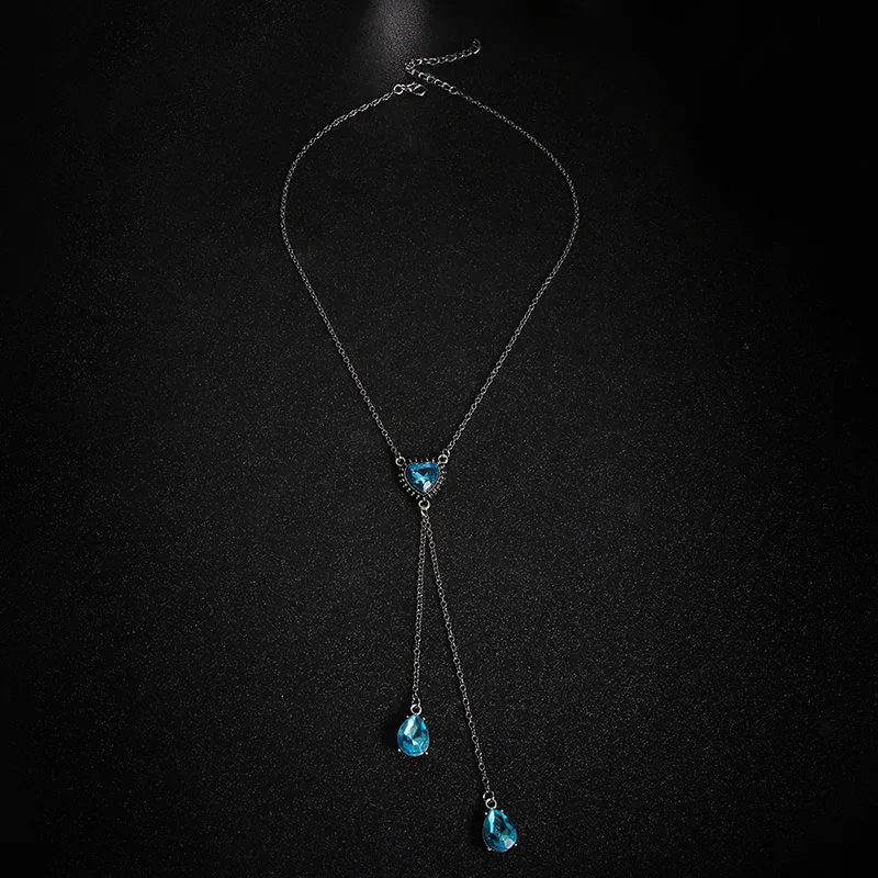 Винтажное классическое подвесное ожерелье в богемном стиле с синими