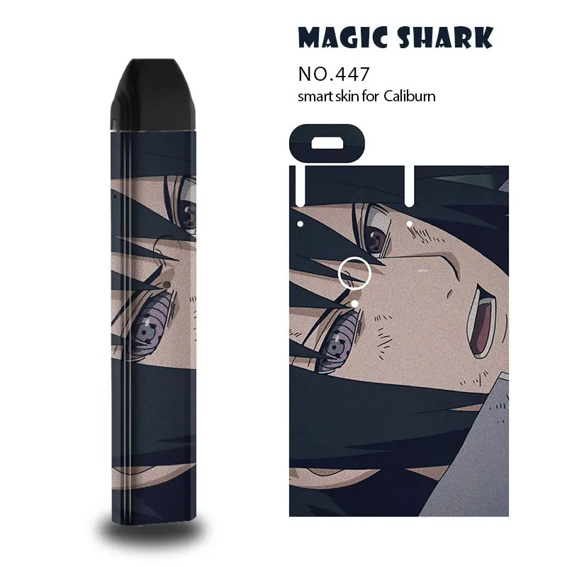 Magic Shark Skeleton Cross God Statue of Liberty Case Wrap Film 2.5D Stereo PVC Sticker Cover for Uwell Caliburn 443-456 | Мобильные