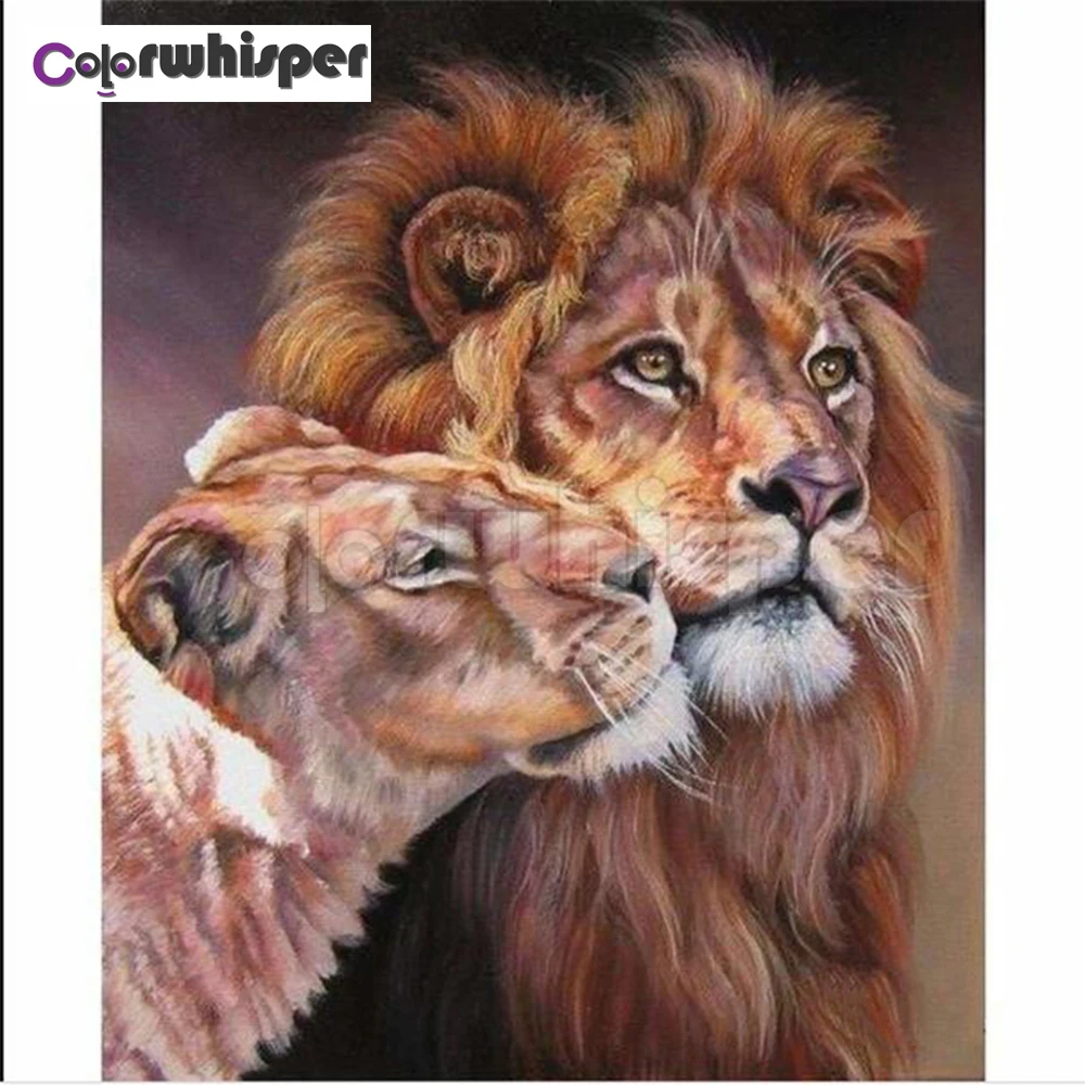 

Алмазная живопись Z1672, полноразмерная/круглая Алмазная 5D Вышивка крестиком, картина с кристаллами и львом, настенное искусство