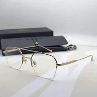 vintage square double beam half frame glasses frame pure titanium myopia eyeglasses men%e2%80%99s tide anti blue light eyewear new