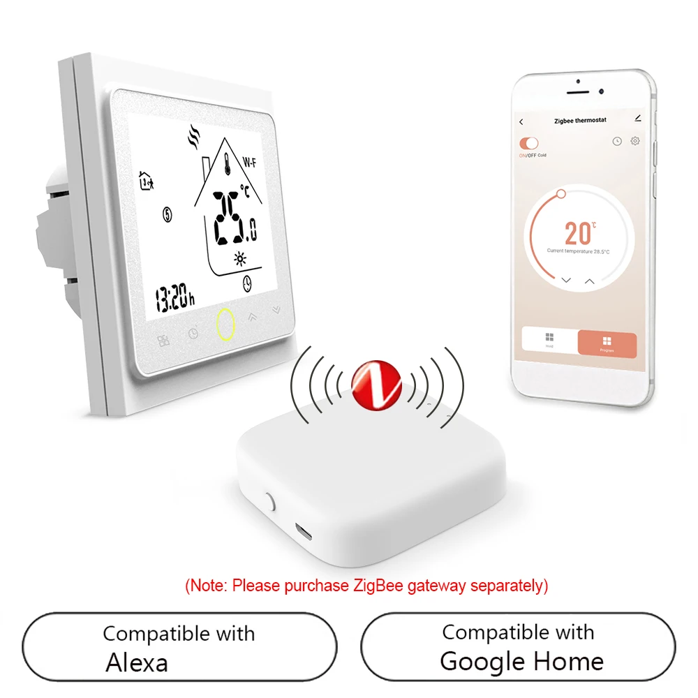 Термостат для теплого пола программируемый с поддержкой Wi-Fi и Alexa/Google Home |
