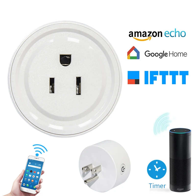 US Mini Smart Power Socket Plug WiFi Outlet Adapter APP Alexa Voice Intelligent Grouping Control Remote Switch Monitoring Timing |