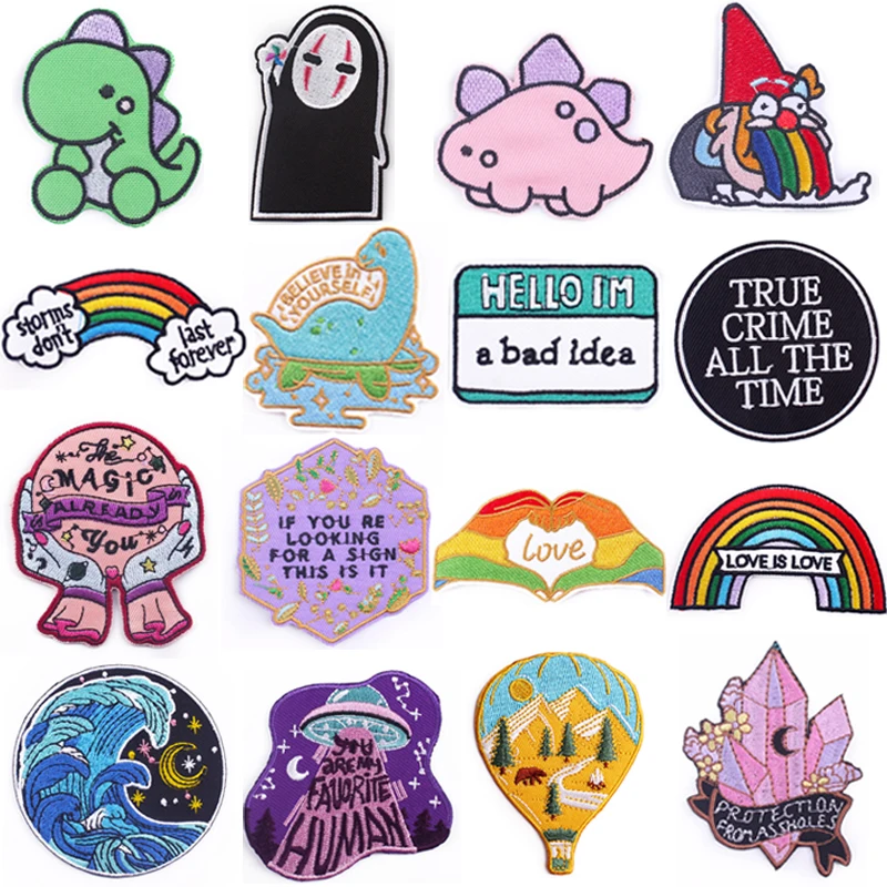 

C152 Cute Cartoon Applique Patch Ironing Para Shirt Bag Clothes Jacket Hat Embroidery Sticker Accessories Clothing Dress Badge