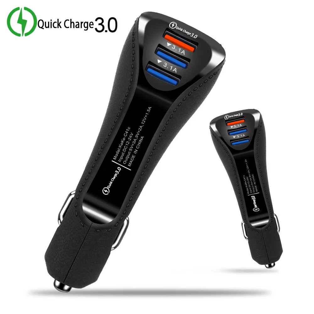 Автомобильное зарядное устройство Quick Charge 3 0 с двумя USB портами порта 1 А быстрый