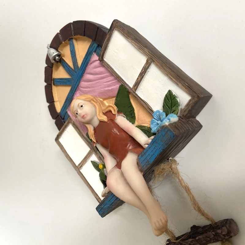 

MXLB Window Fairy Statue Tree Ornament Pendant Outdoor Garden Cute Cartoon Sculpture
