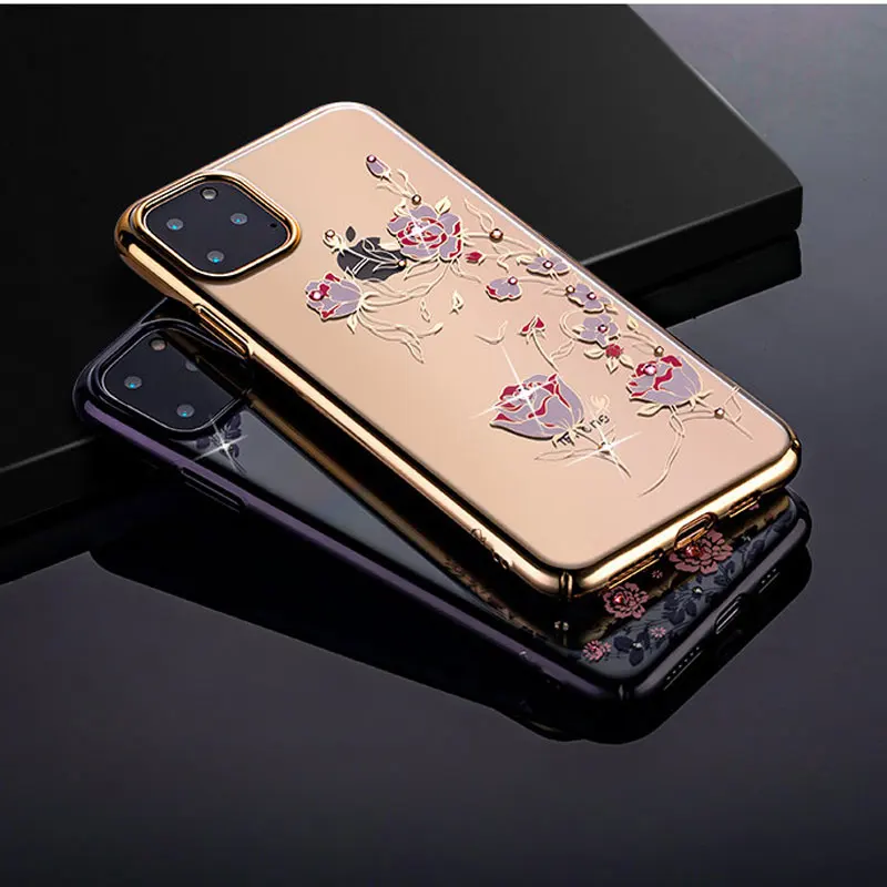 Блестящий ударопрочный роскошный чехол с розами для телефона iPhone 11 2019/11 Pro/11 Pro Max