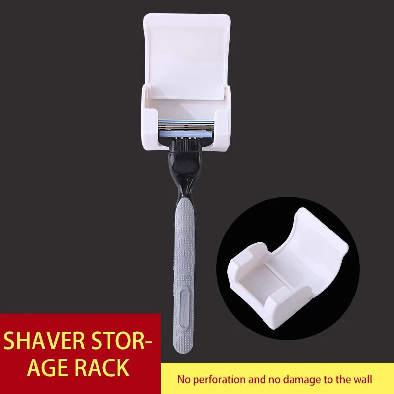 

Bathroom Shaver Holders Storage Shelf Wall Mounted Paste Toothbrush Rack Holder Waterproof Hanging Hook Hanger Accessories
