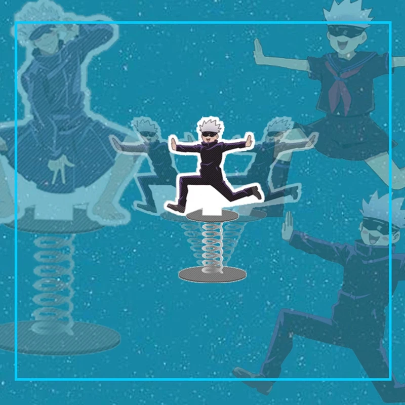 

Anime Jujutsu Kaisen Cartoon Spring Figure Shake Shake Stand Model Transparent Acrylic Desk Decor Toy Cosplay Gift
